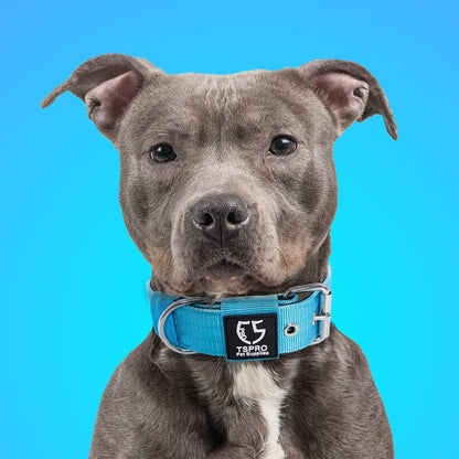 TSPRO Tactical Dog Collar 1.5 Inch Wide Thick Dog Collars with Heavy Duty Metal Buckle, Durable