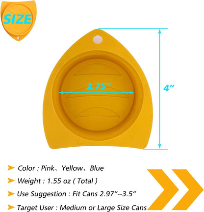 3 Pack Dog Cat Food Can Lids - Silicone Stretch Lids Covers for Pet Food Cans, Reusable Universal