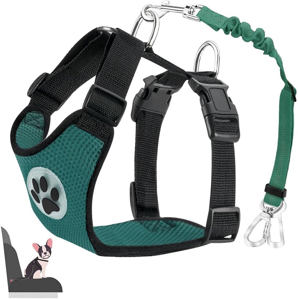 Lukovee Dog Seat Belt for Car, Adjustable Dog Car Harness for Large Medium Small Dogs, Soft Padded