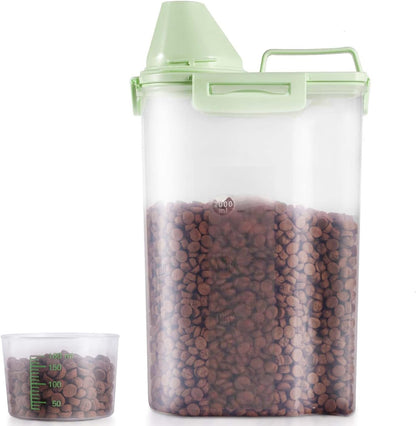 SenseYo 2.5lb Pet Food Storage Container with Measuring Cup, 3L Cat Food Storage Container Dog Food