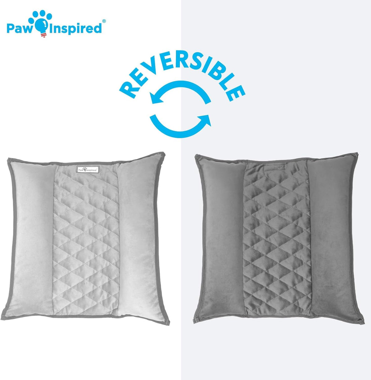 Paw Inspired Snuggle Bunny Bolster Bed for Rabbits, Cats, Dogs and Other Small Pets, Reversible