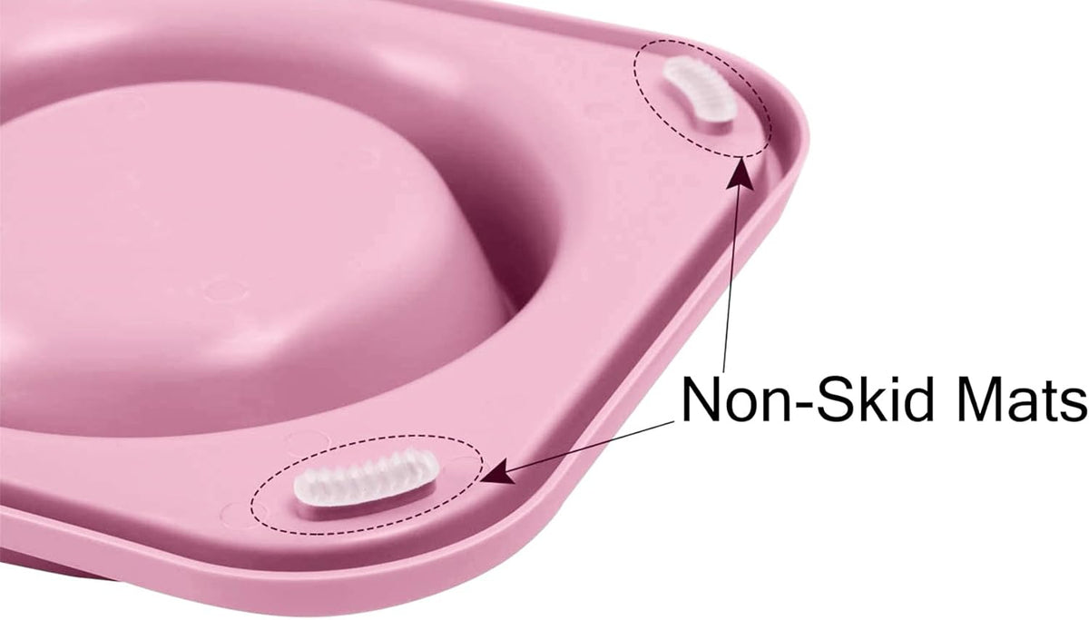 Cat Food Bowls, Cat Bowls Non-Skid and Non-Spill Silicone Pads with PP Stand, Removable Stainless