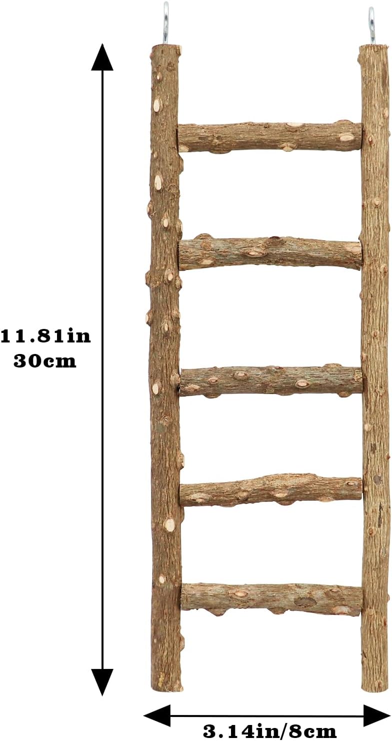 Bird Ladder Toy, Natural Pepper Wood Parrot Ladder, 5-Step Bird Climbing Toys, Bird Chewing Toys