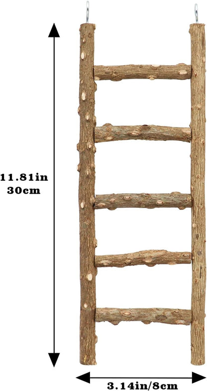 Bird Ladder Toy, Natural Pepper Wood Parrot Ladder, 5-Step Bird Climbing Toys, Bird Chewing Toys
