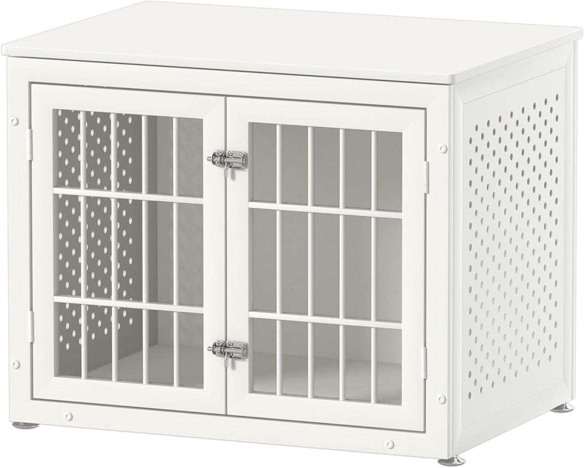 32" Heavy Duty Dog Crate Furniture for Small and Medium Dogs, Metal Kennel for High Anxiety Dogs