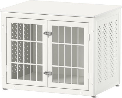 32" Heavy Duty Dog Crate Furniture for Small and Medium Dogs, Metal Kennel for High Anxiety Dogs