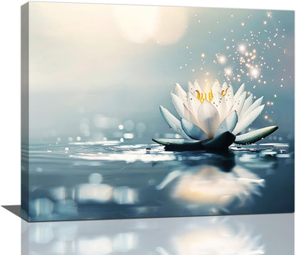 Bathroom Lotus Wall Art Floral Pictures Zen Meditation Wall Decor Yoga Spa Spiritual Canvas Print