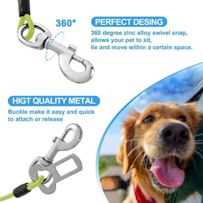 Dog Seat Belt Harness for Car,Dog Seatbelt of Coated Wire Leash Safety Restraint,No Chew Tether