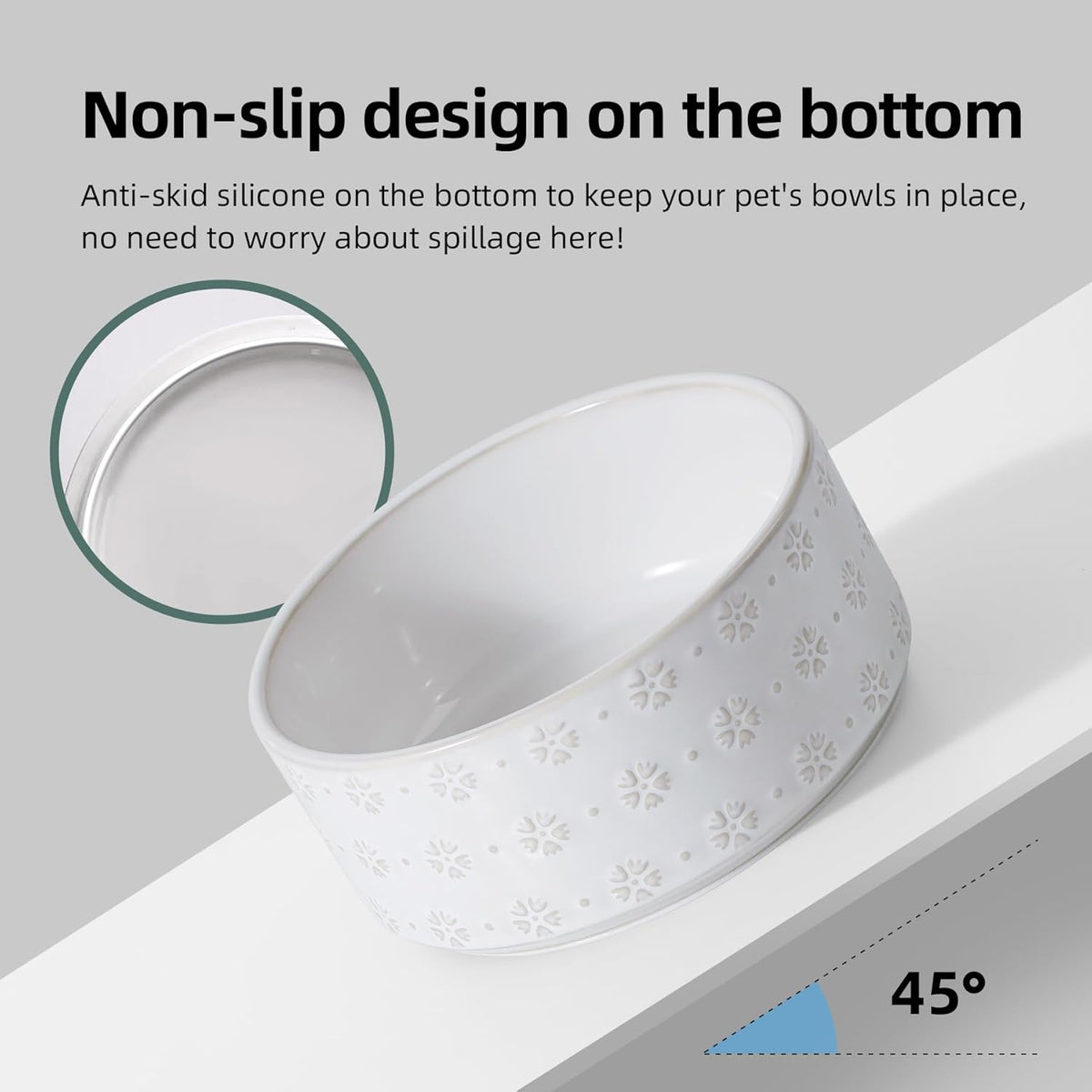 7.3inch Ceramic Dog Bowl, Food and Water Bowl for Medium Breed Dog, Pet Bowl for Replacement