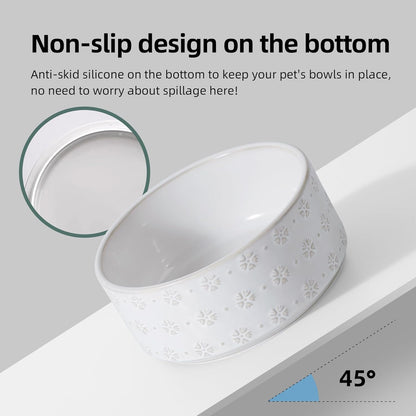 7.3inch Ceramic Dog Bowl, Food and Water Bowl for Medium Breed Dog, Pet Bowl for Replacement