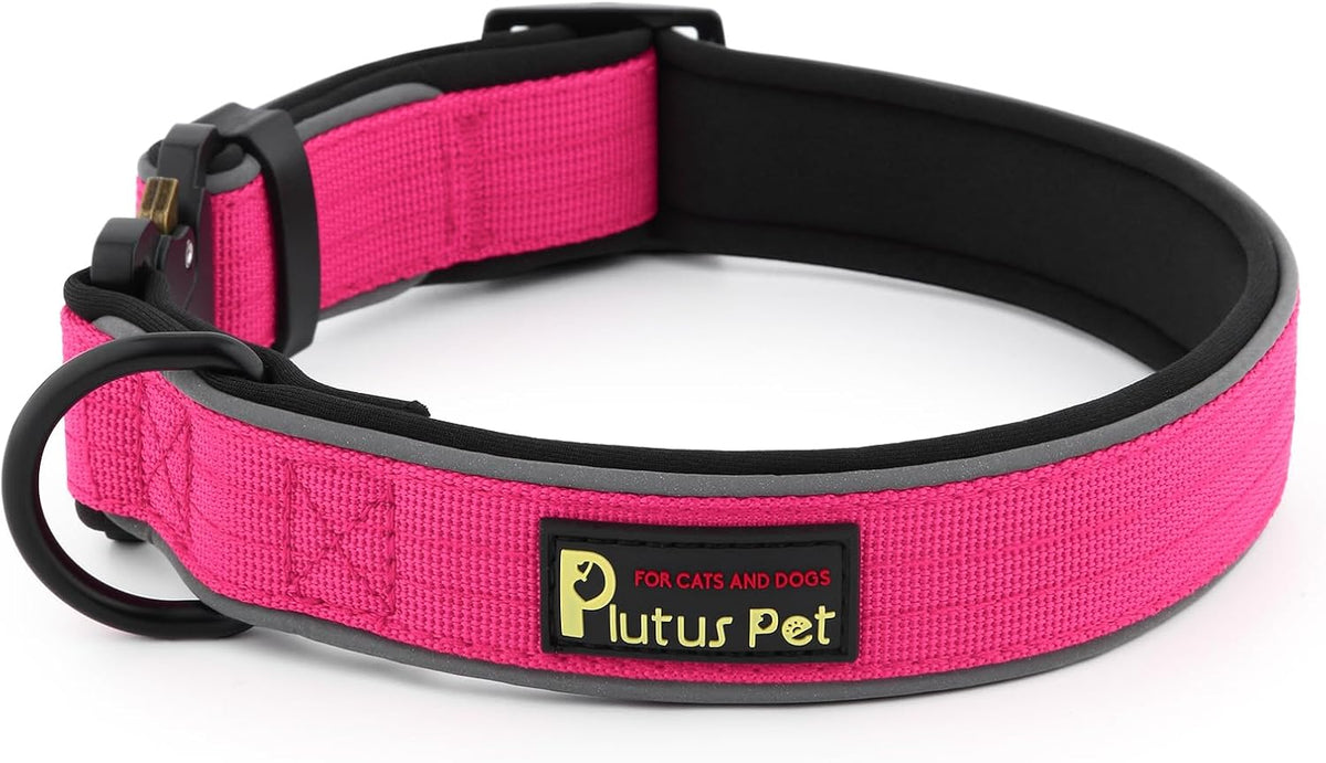 Plutus Pet Tactical Dog Collar, Reflective, Adjustable Heavy Duty Dog Collar, Soft Padded and
