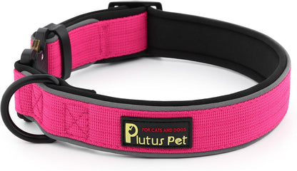 Plutus Pet Tactical Dog Collar, Reflective, Adjustable Heavy Duty Dog Collar, Soft Padded and