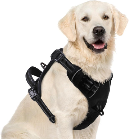 PUPTECK No Pull Dog Harness for Large, Adjustable Reflective Dog Harness with Handle Easy Control