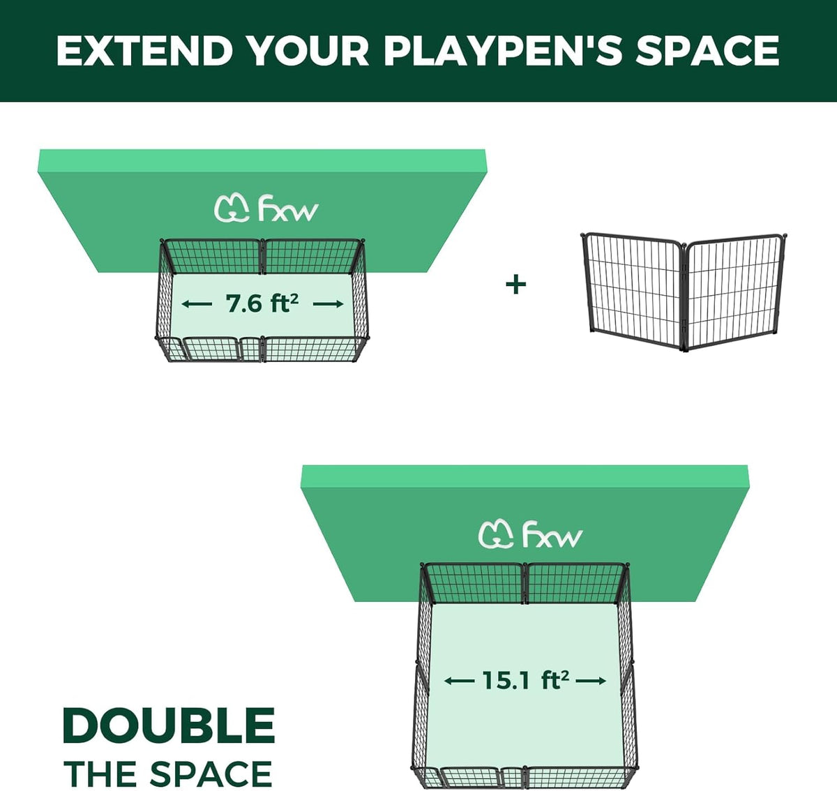 FXW Homeplus Unleashed Indoor Dog Playpen - Stress-Free and Safe Play, Heavy Duty 24 Inch 2 Wire