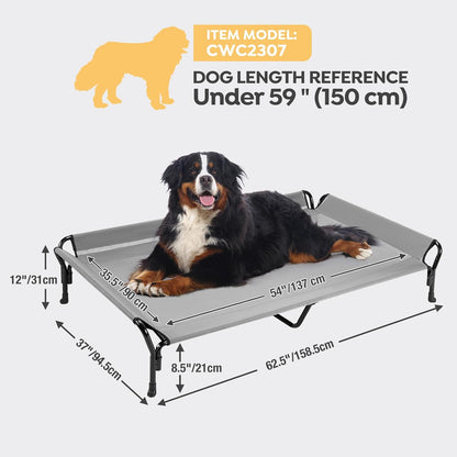 Veehoo Cooling Elevated Dog Bed, Guardrail Raised Pet Cot, Indoor & Outdoor XXL Pet Bed with