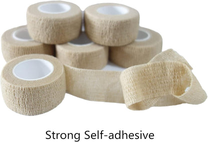 6 Pack 1" x 5 Yards Self Adhesive Bandage Wrap Breathable Cohesive Vet Wrap for Pets, Elastic