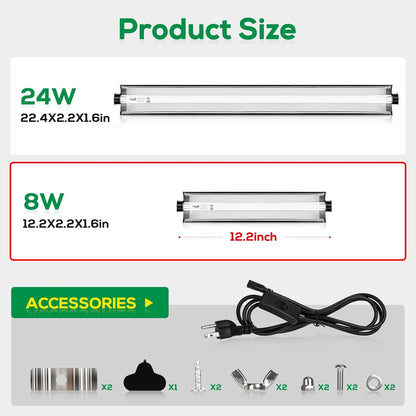 T5 Reptile Light Fixture Combo Kit 8W Light Fixture Reptile Terrarium Hood 10.0 UVB Light Bulb