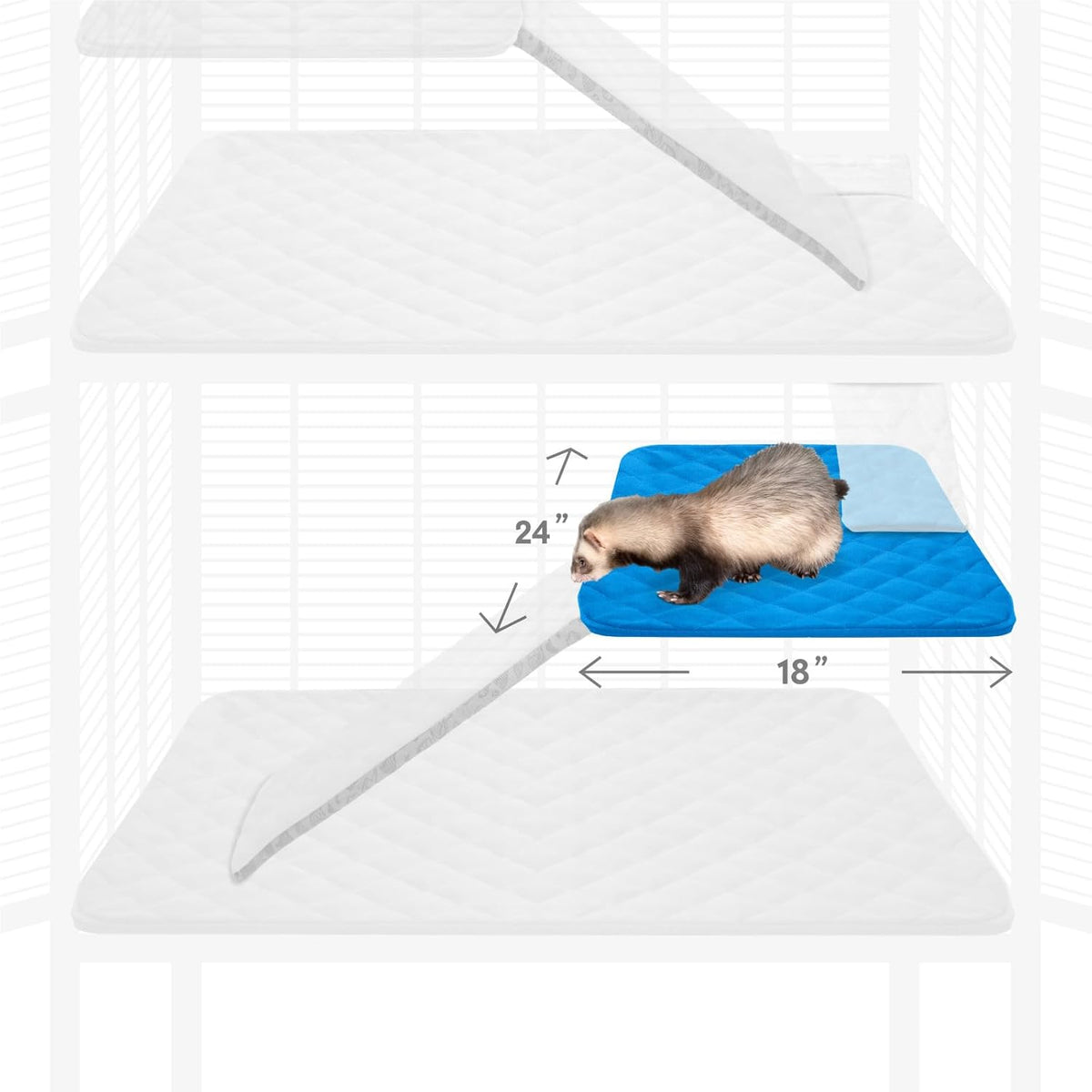 Paw Inspired Fitted Fleece Liner for Ferret Nation, Critter Nation Cage for Ferrets, Rats