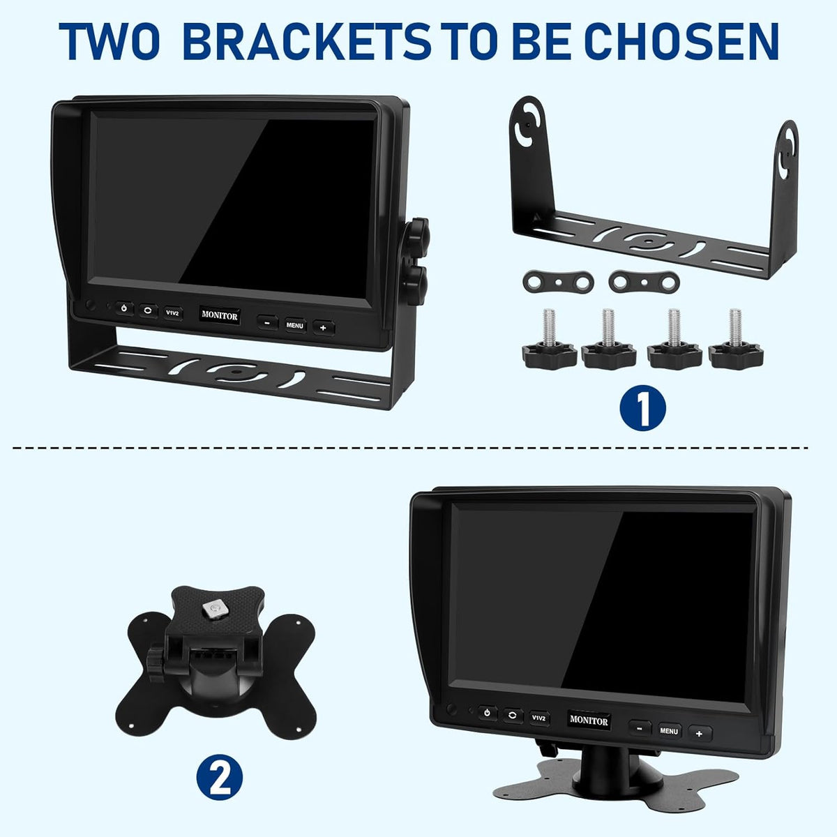 Backup Camera for Truck RV,Back up Camera with Screen Kit HD 1080P 7inch Reverse Monitor,Rear View