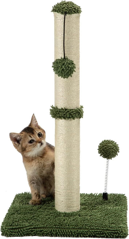MECOOL Cat Scratching Post Premium Basics Kitten Scratcher Sisal Scratch Posts with Hanging Ball