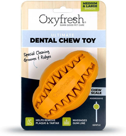 Oxyfresh Dog Dental Chew Toy - Best Durable Rubber Dog Toy for Tough Chewers – Helps Remove Plaque