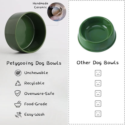 Petygooing 28 OZ Elevated/Raised Ceramic Dog Bowl for Small and Medium Breeds, Dog Food Water Dish