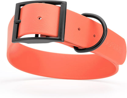 Dogline Biothane Waterproof Dog Collar Strong Coated Nylon Webbing with Black Hardware Odor- Proof