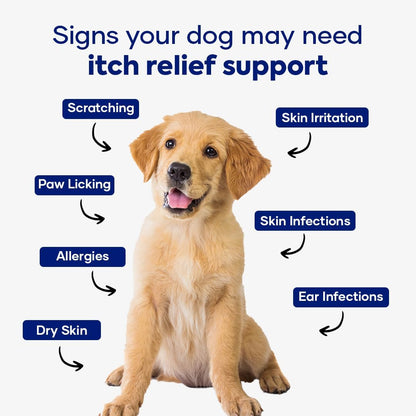 Itch Relief Chews for Dogs – Vitamin E & Borage Oil Supplement – Packed with Beneficial Fatty Acids