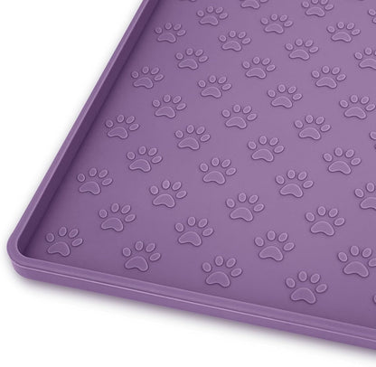 Ptlom Dog Food Mat Anti-Slip Pet Bowl Mats for Food and Water, High-Lips Pet Placemat Prevent Messy