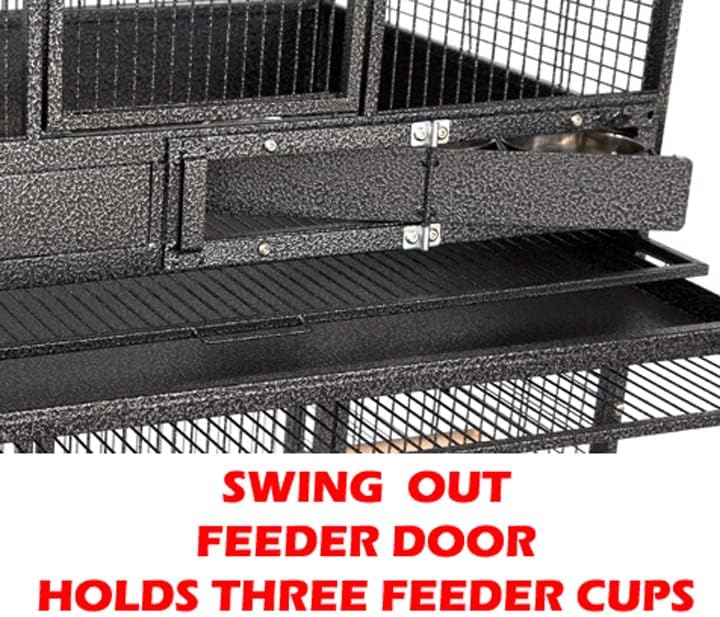 Extra Large Stackers Heavy Duty Wrought Iron Breeder Parrot Aviary Bird Breeding Rolling Cage with