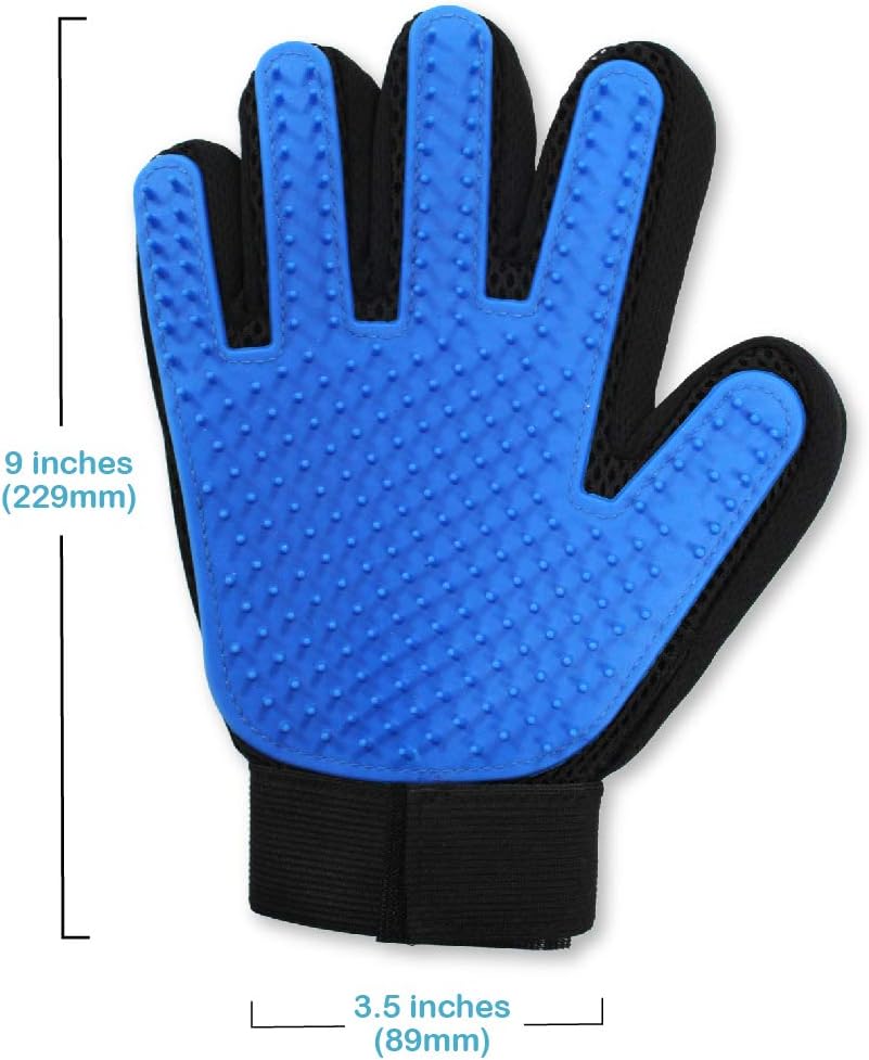 Pets First Dog Grooming Gloves Best Professional Deshedding, Brushing, Cleaning Mitt Tool for