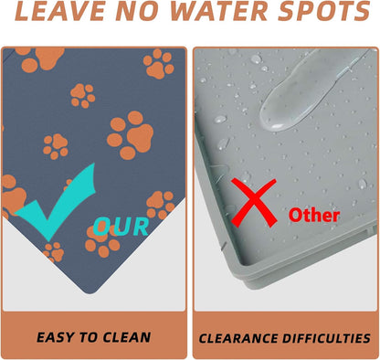 12"×20" Dog Food Mat-Absorbent Mat for Food and Water No Stains Quick Dry Cat Bowl Mat Non Skid Dog