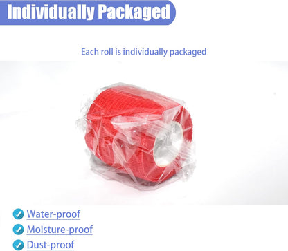 9 Pack 2" x 5 Yards Self Adhesive Bandage Wrap Self Stick Wrap for Ankle, Wrist, Finger, Sports