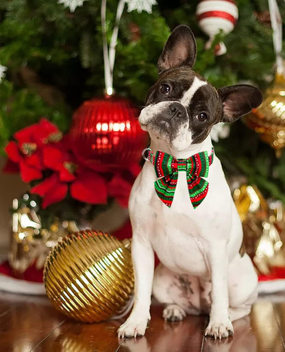 Lionet Paws Christmas Dog Collar with Bowtie, Dog Sailor Bow Collar with Metal Buckle for Dogs and