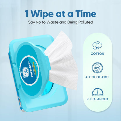 Pet Wipes for Dogs & Cats, Extra Moist & Thick Grooming Puppy Wipes with 100 Fresh Counts, Aloe