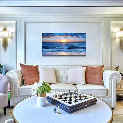 Canvas wall art for living room Blue Ocean Sea sun landscape painting bathroom Wall Decor Ready to
