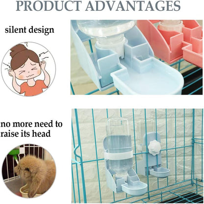kathson Rabbit Water Bottle, 17oz Hanging Water Fountain Automatic Dispenser No Leak WaterFeeder