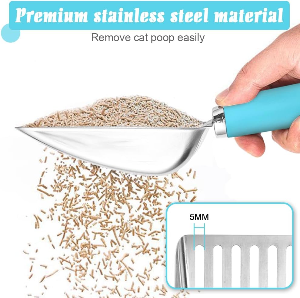 Cat Litter Scoop - Stainless Steel Metal Cat Litter Scoop-Sturdy Mesh Scooper - Mesh Shovel-Easy to