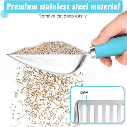 Cat Litter Scoop - Stainless Steel Metal Cat Litter Scoop-Sturdy Mesh Scooper - Mesh Shovel-Easy to