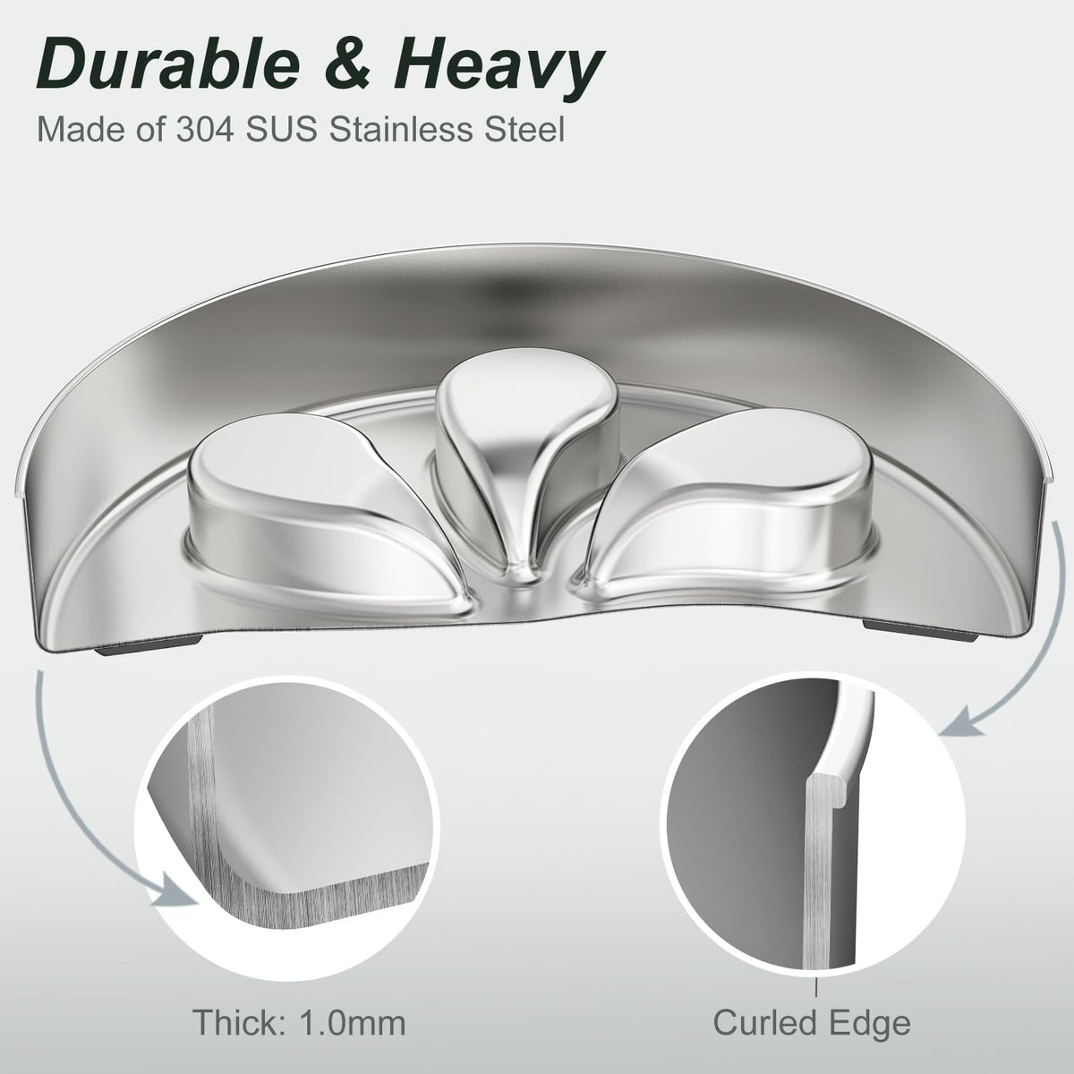 Slow Feeder Dog Bowls Large Breed 3Cups, Food Grade 304 Stainless Steel Dog Bowls with Non-Slip