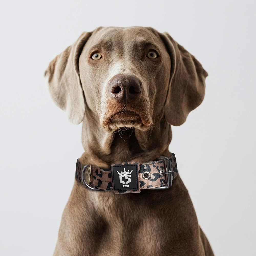 TSPRO Tactical Dog Collar 1.5 Inch Wide Thick Dog Collars with Heavy Duty Metal Buckle, Durable