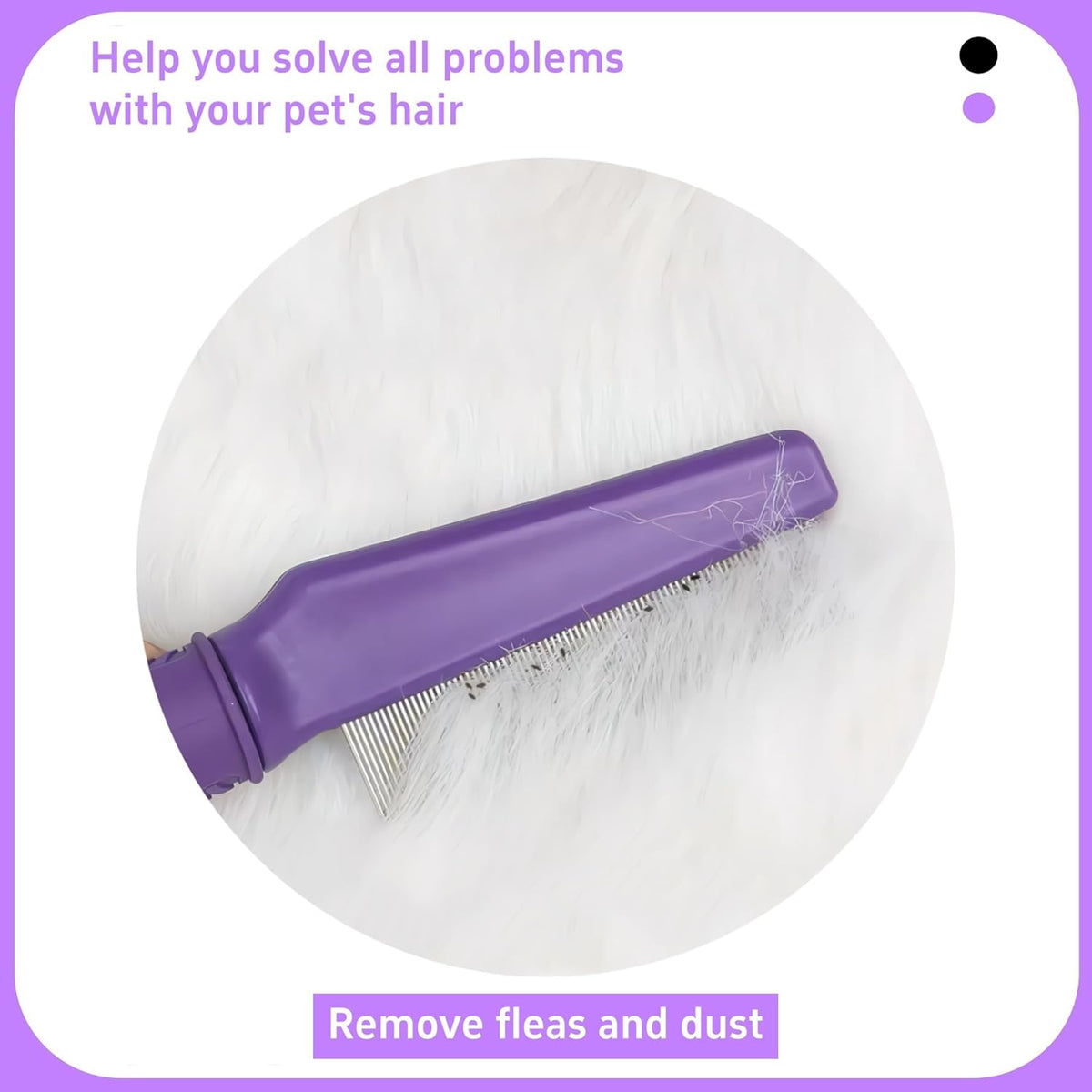 Pet Flea Comb for Dogs & Cats,Removes Tangles & Flea, Tear Stain Removal, Stainless Steel Metal