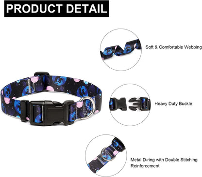 Mercano Adjustable Dog Collar - Special Design Patterns, Soft Nylon Comfortable Durable Pet Collar