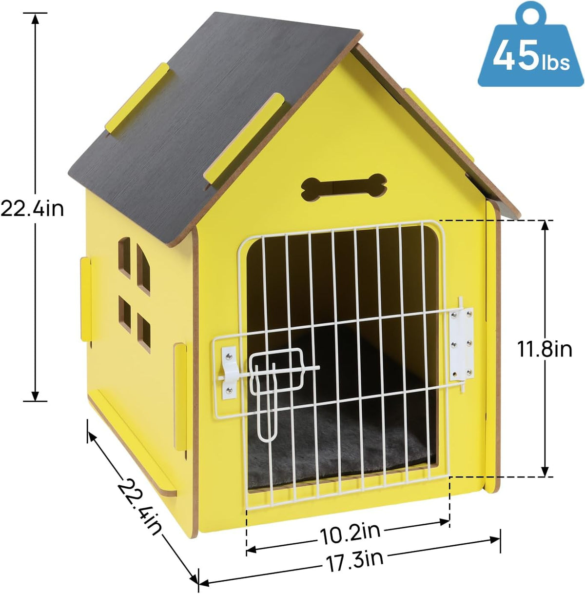 Dog House Indoor for Small Dogs or Cats, Cozy Wooden Design, Small Indoor Bed House, with Air Vents