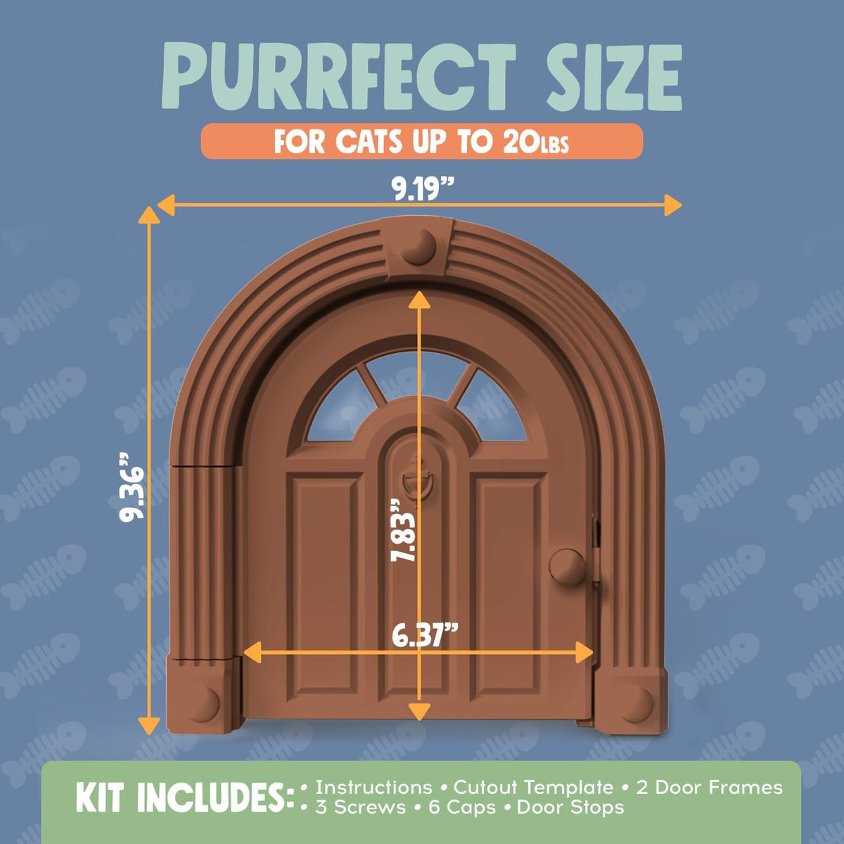 Meow Manor® Cat Door Interior Door - No-Flap, Interior Cat Door for Cats Up to 20 lbs, Easy DIY