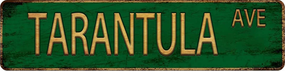 Vintage Metal Tin Sign TARANTULA AVE 4''x16'' inch, Street Sign for Home, Restaurant, Bar, Cafe