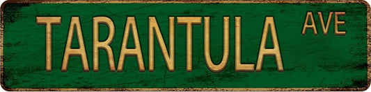 Vintage Metal Tin Sign TARANTULA AVE 4''x16'' inch, Street Sign for Home, Restaurant, Bar, Cafe