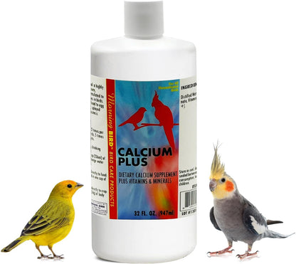 Morning Bird Calcium Plus Liquid Supplement for Birds - Liquid Calcium Formula with Magnesium and