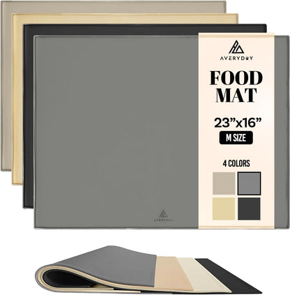 AVERYDAY 23x16'' Silicone Dog Mat for Food and Water, 0.63'' Edge Dog Food Bowl Mats for Floor