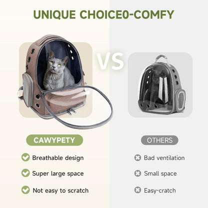 Cat Backpack Carrier, Breathable Cat Carrier Large Space Bubble Pet Backpack for Kitty Small Dog up